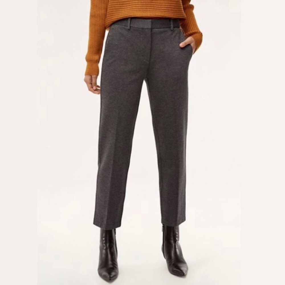 Grey wool Aritzia trousers